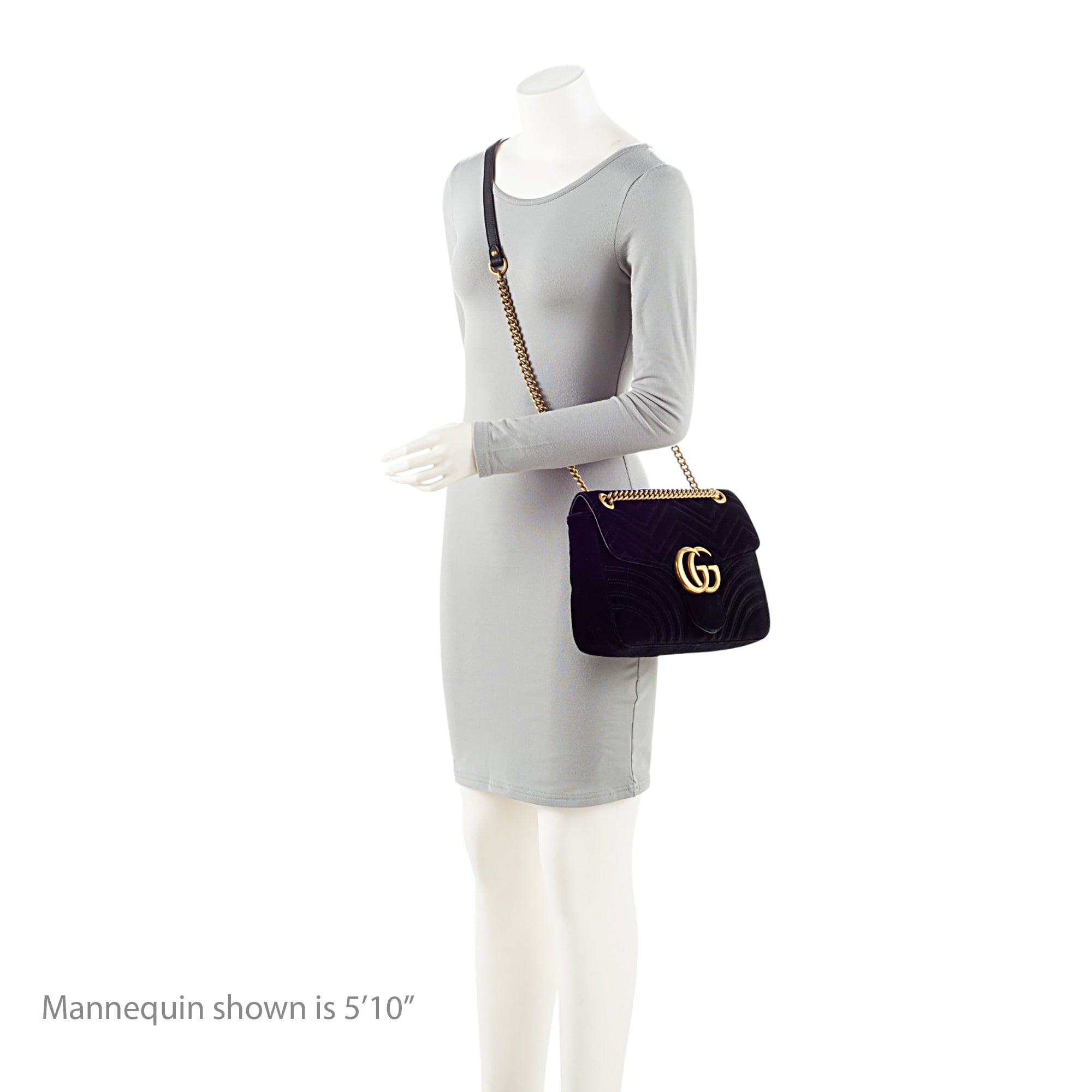 Gucci Matelasse Velvet GG Marmont Large Flap Bag