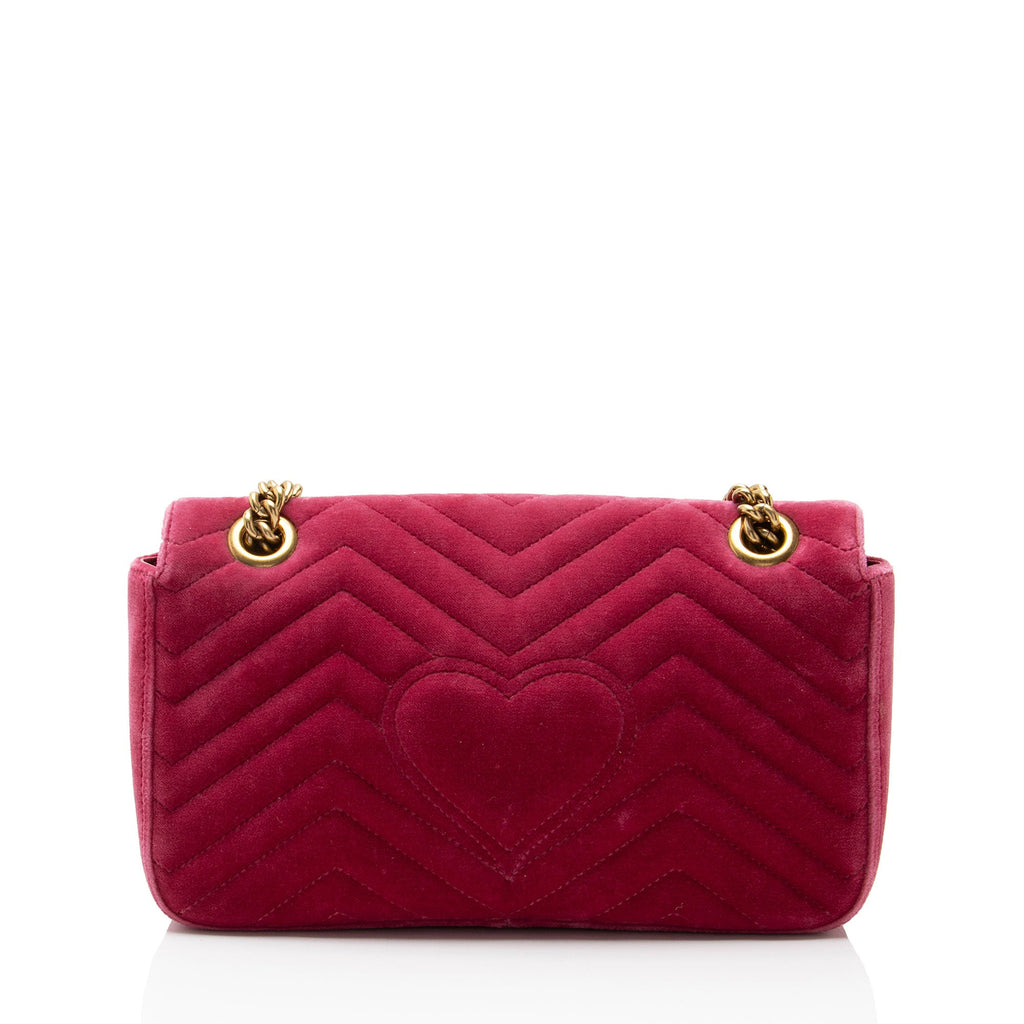 Gucci Matelasse Velvet GG Marmont Medium Flap Bag