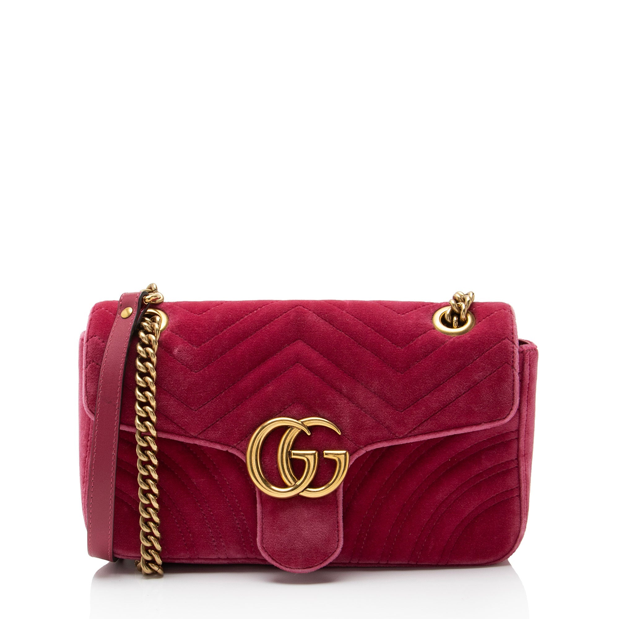 Gucci Matelasse Velvet GG Marmont Medium Flap Bag