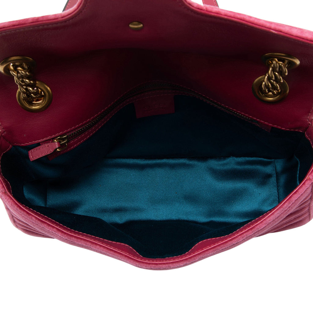 Gucci Matelasse Velvet GG Marmont Medium Flap Bag
