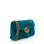 Gucci Matelasse Velvet GG Marmont Medium Flap Bag