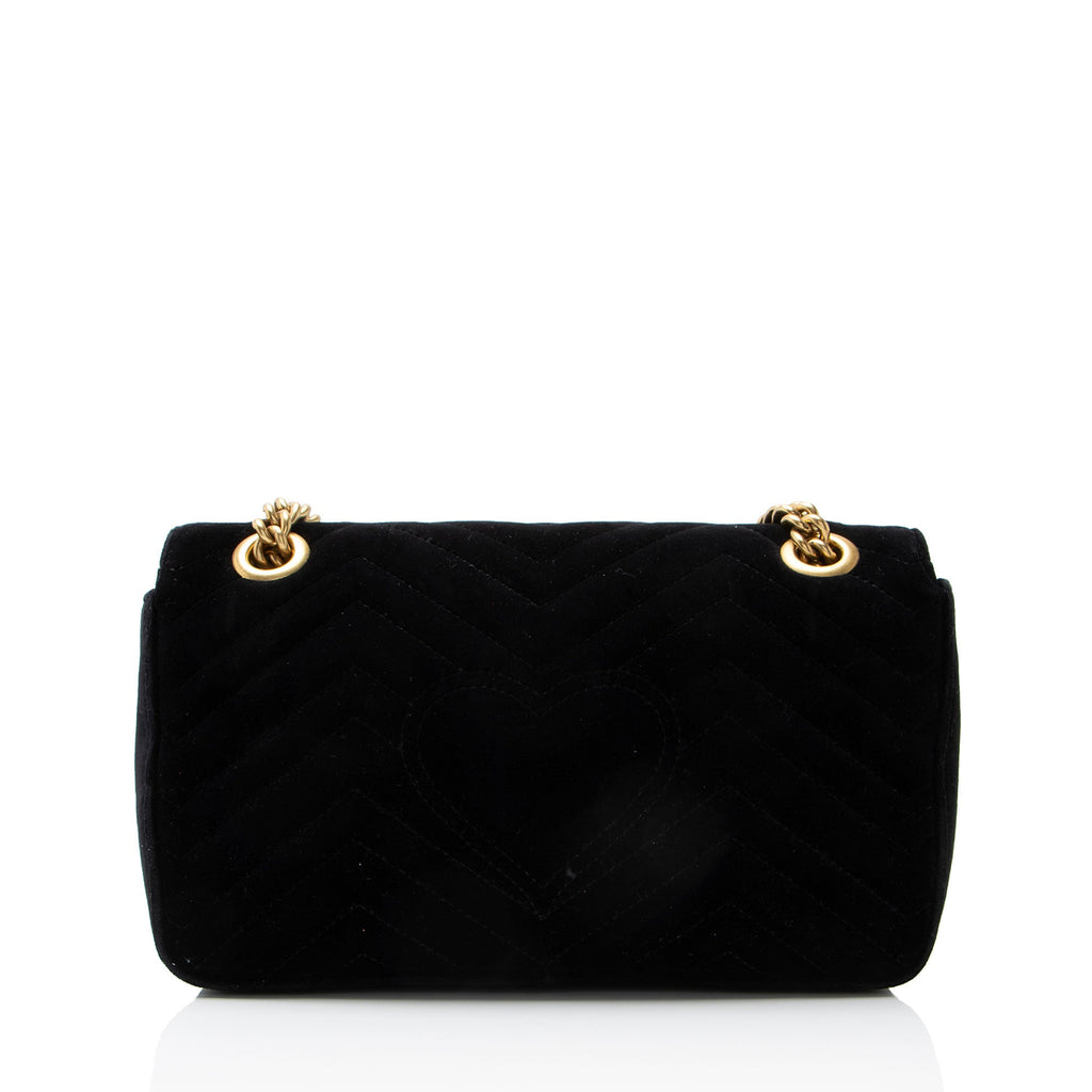 Gucci Matelasse Velvet GG Marmont Medium Flap Bag