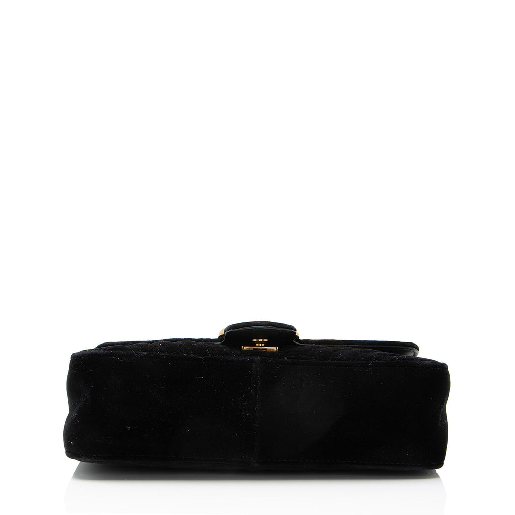 Gucci Matelasse Velvet GG Marmont Medium Flap Bag