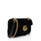 Gucci Matelasse Velvet GG Marmont Medium Flap Bag
