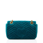 Gucci Matelasse Velvet GG Marmont Medium Flap Bag