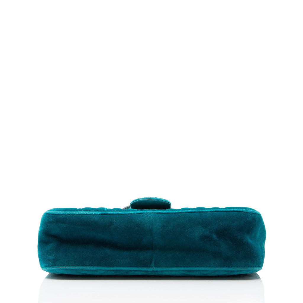 Gucci Matelasse Velvet GG Marmont Medium Flap Bag