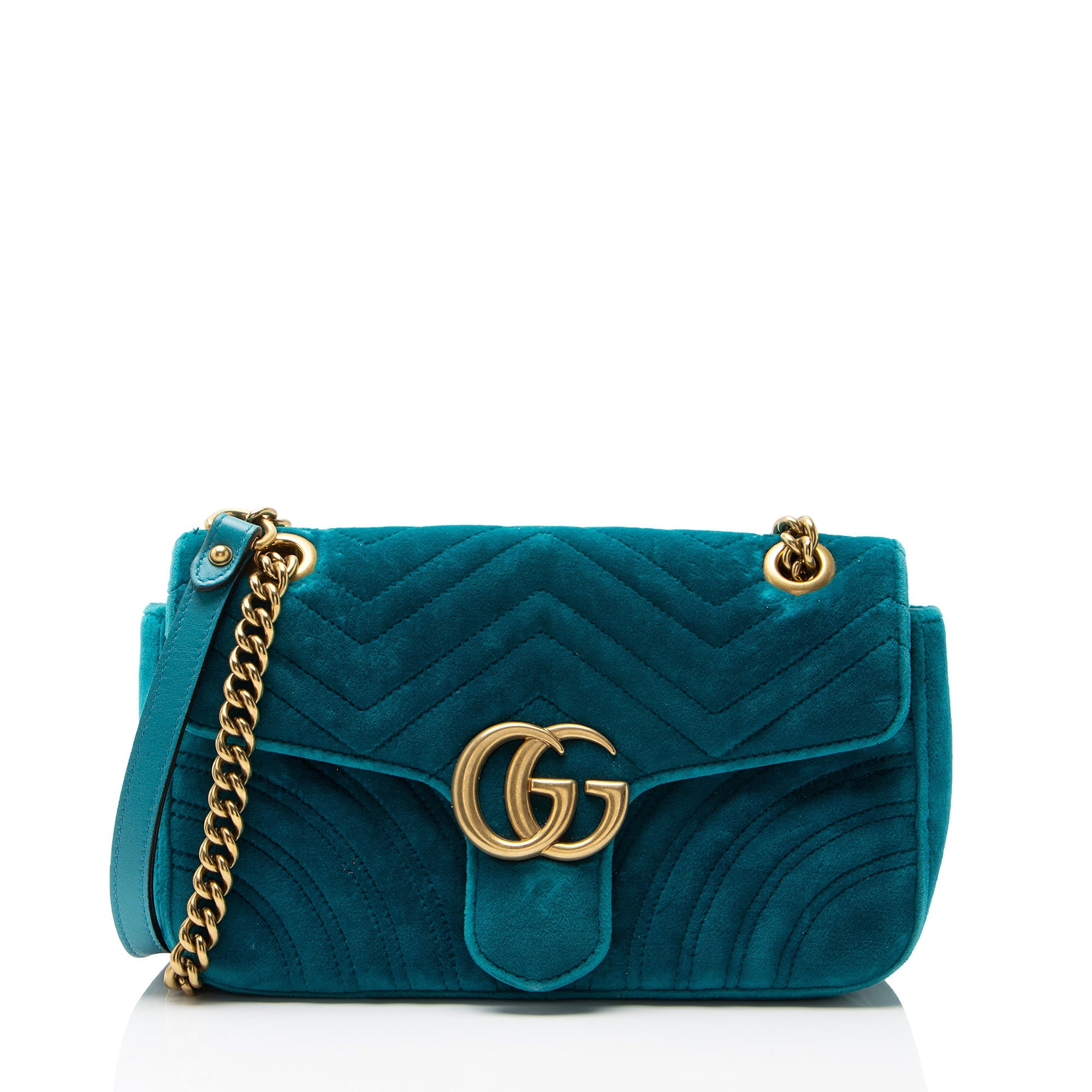 Gucci Matelasse Velvet GG Marmont Medium Flap Bag