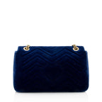 Gucci Matelasse Velvet GG Marmont Medium Shoulder Bag (SHF-22562)