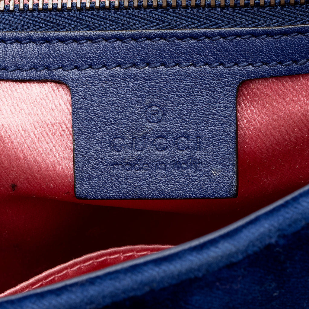 Gucci Matelasse Velvet GG Marmont Medium Shoulder Bag (SHF-22562)