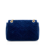 Gucci Matelasse Velvet GG Marmont Medium Shoulder Bag