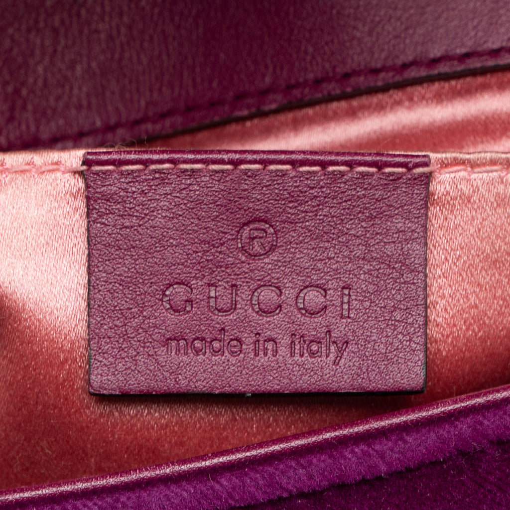 Gucci Matelasse Velvet GG Marmont Mini Flap  Bag (SHF-dH4gBl)