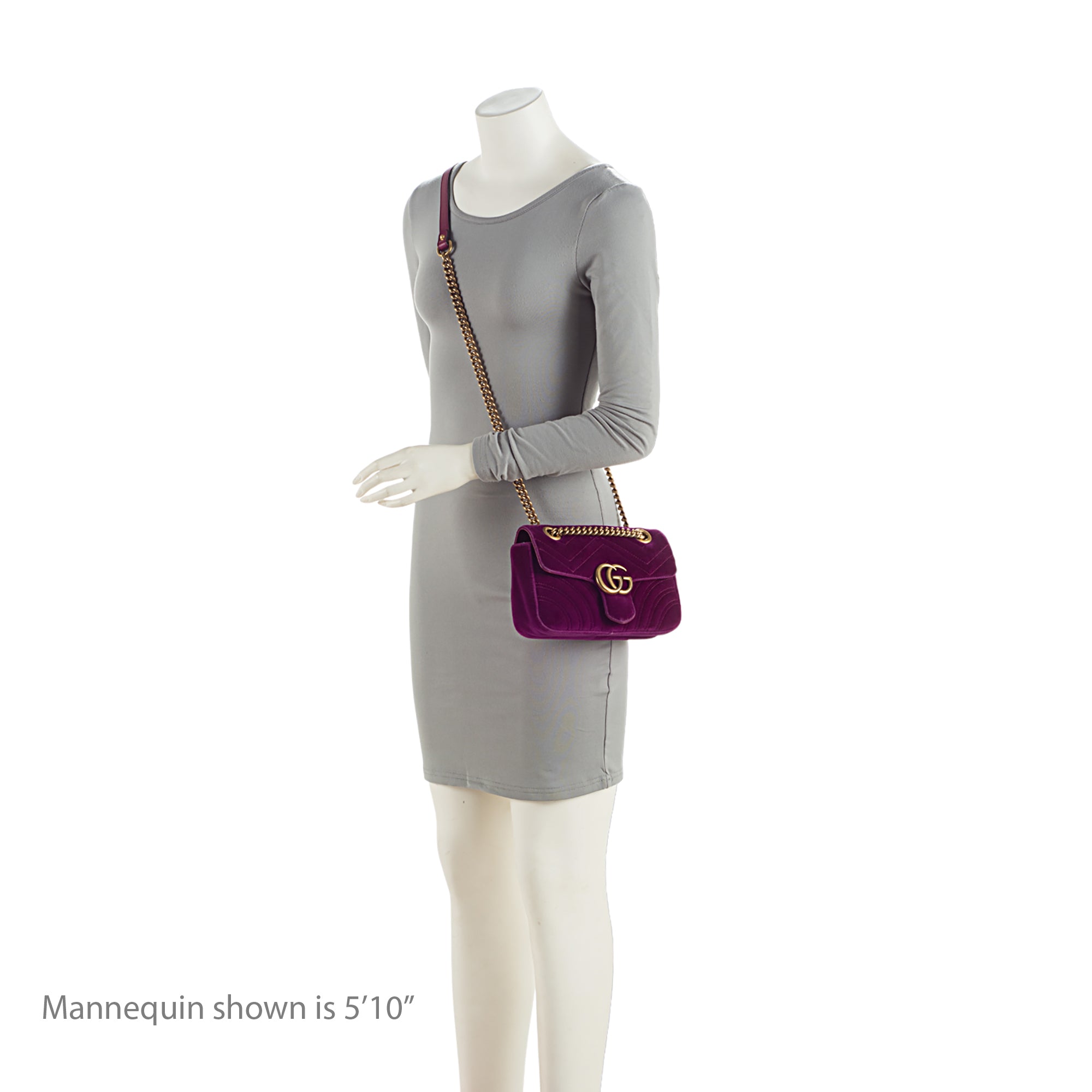Gucci Matelasse Velvet GG Marmont Mini Flap  Bag (SHF-dH4gBl)