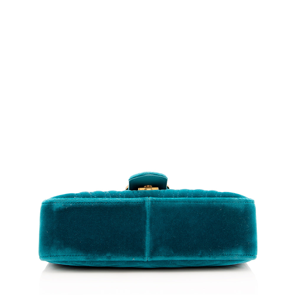 Gucci Matelasse Velvet GG Marmont Small Shoulder Bag (SHF-18936)