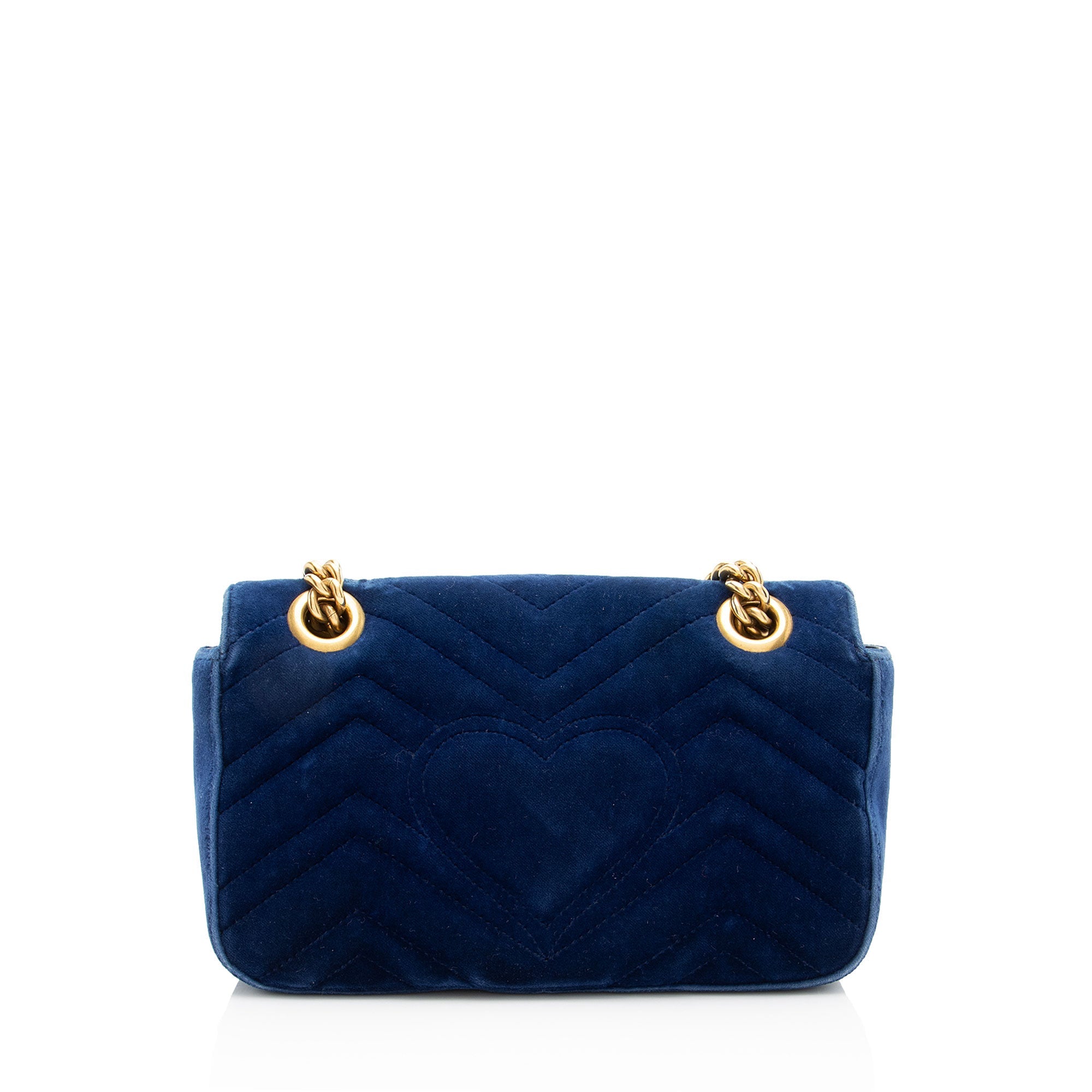 Gucci Matelasse Velvet GG Marmont Small Flap Bag