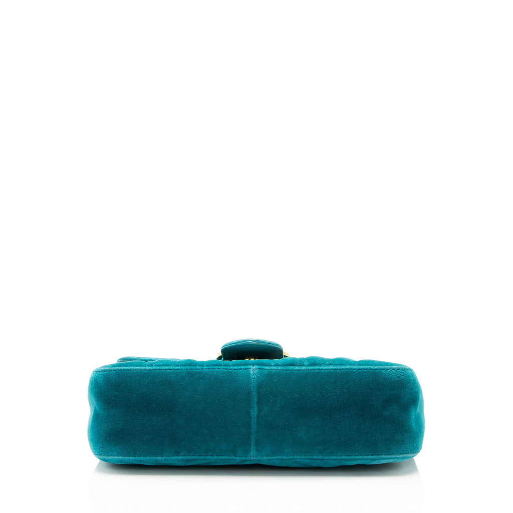 Gucci Matelasse Velvet GG Marmont Small Flap Bag