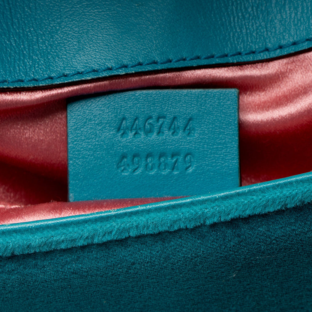 Gucci Matelasse Velvet GG Marmont Small Flap Bag