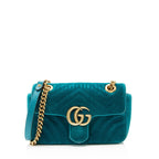 Gucci Matelasse Velvet GG Marmont Small Flap Bag