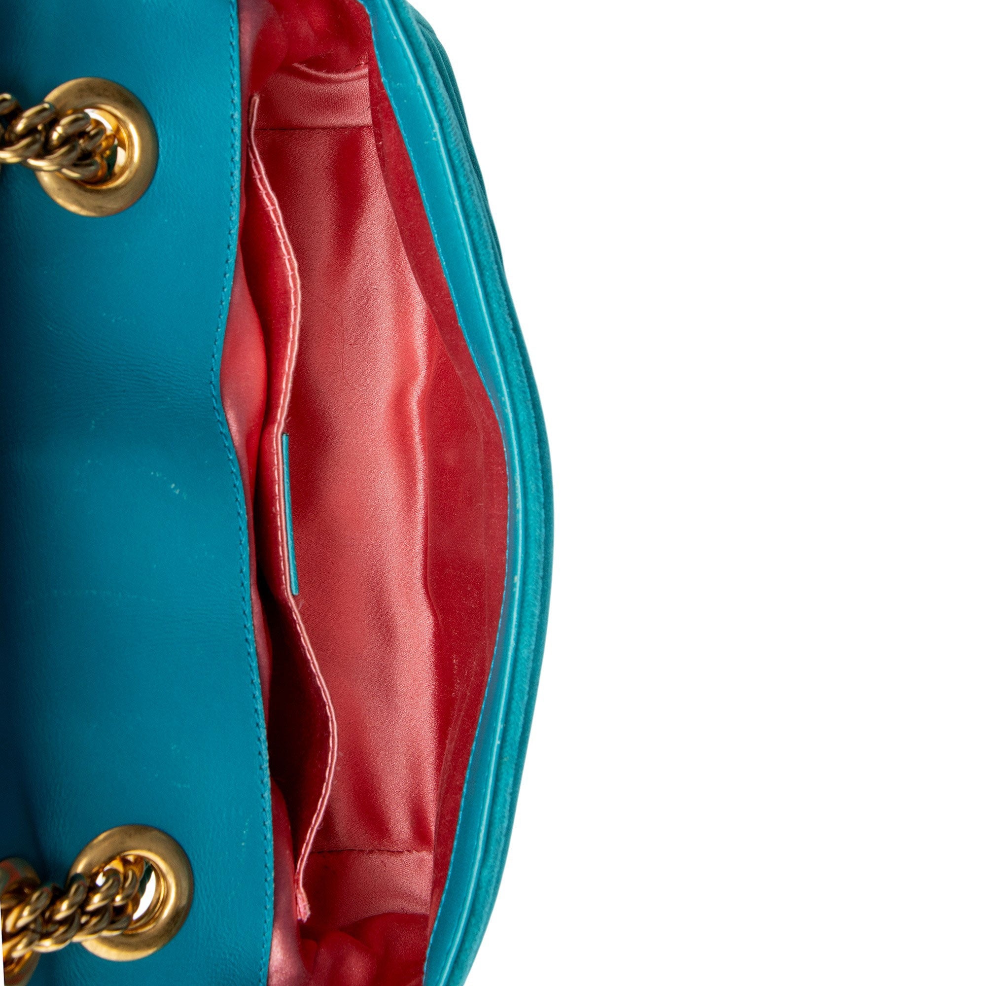 Gucci Matelasse Velvet GG Marmont Small Flap Bag