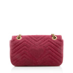 Gucci Matelasse Velvet GG Marmont Small Flap Shoulder Bag (SHF-22902)