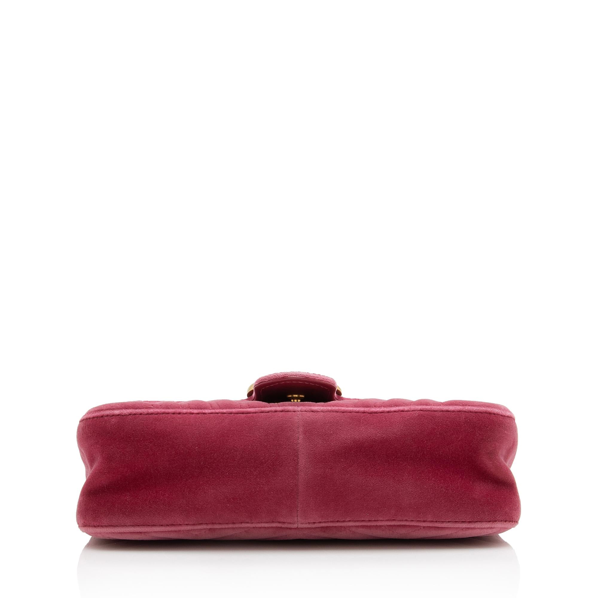 Gucci Matelasse Velvet GG Marmont Small Flap Shoulder Bag (SHF-22902)