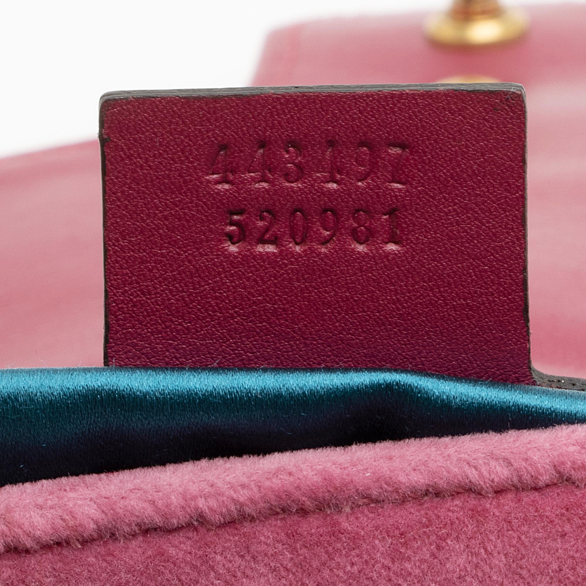 Gucci Matelasse Velvet GG Marmont Small Flap Shoulder Bag (SHF-22902)