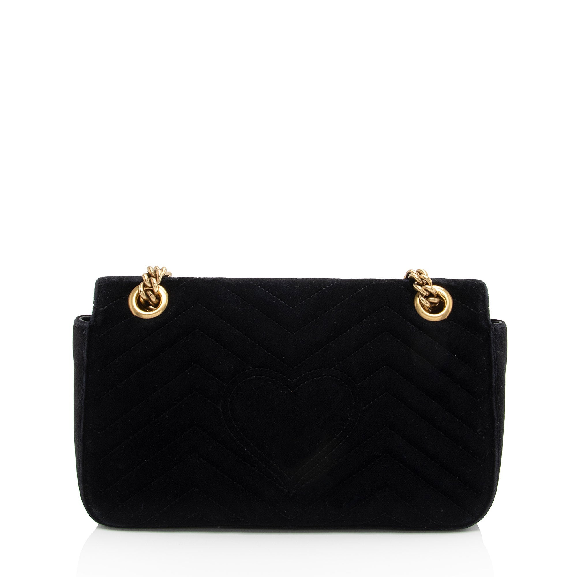 Gucci Matelasse Velvet GG Marmont Small Flap Shoulder Bag (SHF-cGU4RL)
