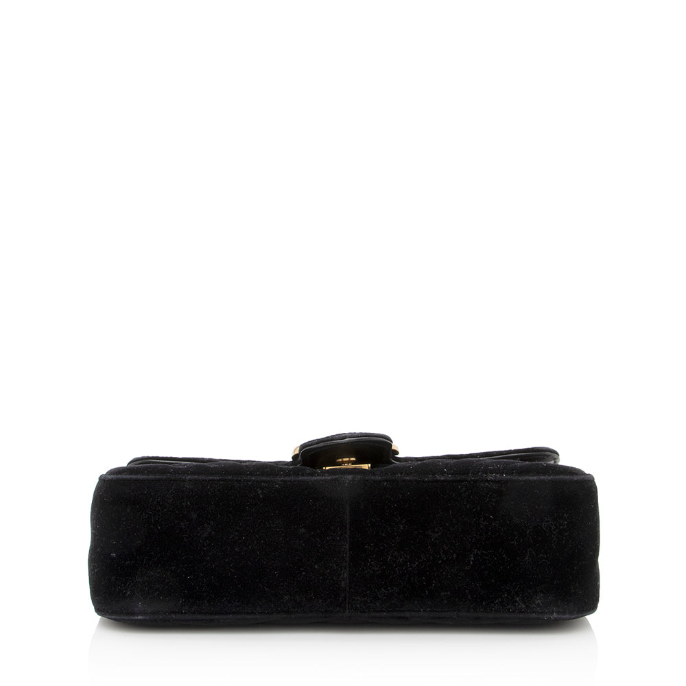 Gucci Matelasse Velvet GG Marmont Small Shoulder Bag (SHF-19219)