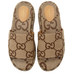 Gucci Jubmo GG Canvas Angelina Slide Platform Sandals - Size 10.5 / 40.5 (SHF-keKlQ2)