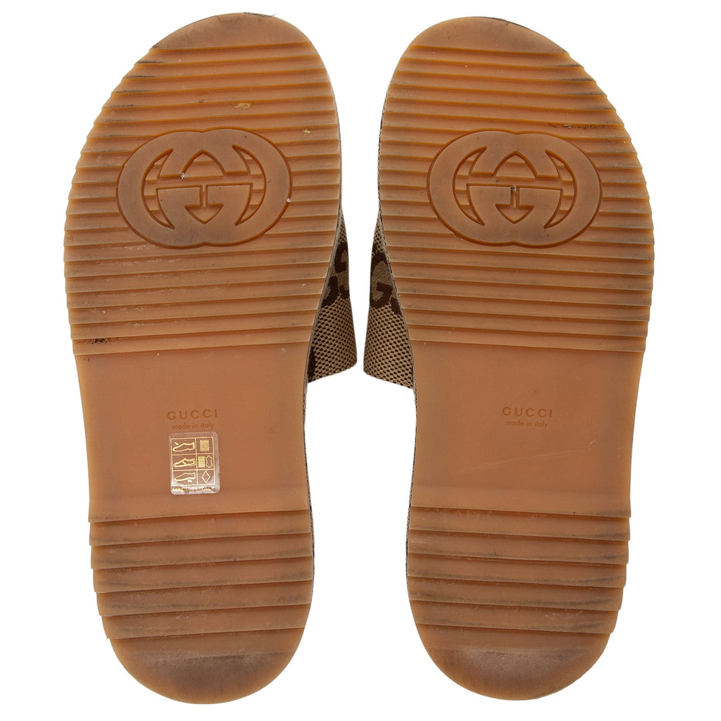 Gucci Jubmo GG Canvas Angelina Slide Platform Sandals - Size 10.5 / 40.5 (SHF-keKlQ2)