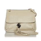 Gucci Medium Bamboo Daily Flap Leather Crossbody Bag (SHG-34409)