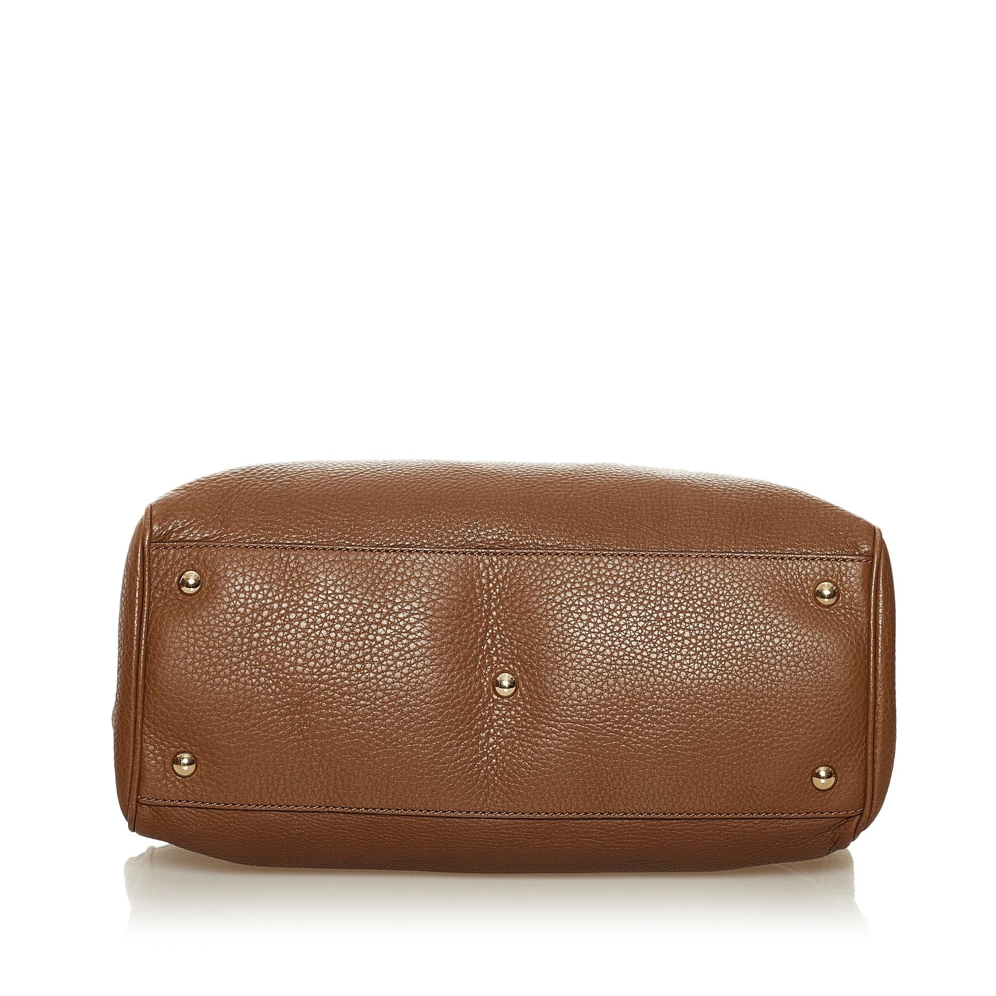 Gucci Medium Bamboo Shopper Leather Satchel (SHG-34935)