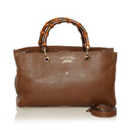Gucci Medium Bamboo Shopper Leather Satchel (SHG-34935)