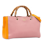 Gucci Medium Bicolor Bamboo Shopper (SHG-d7YYV5)
