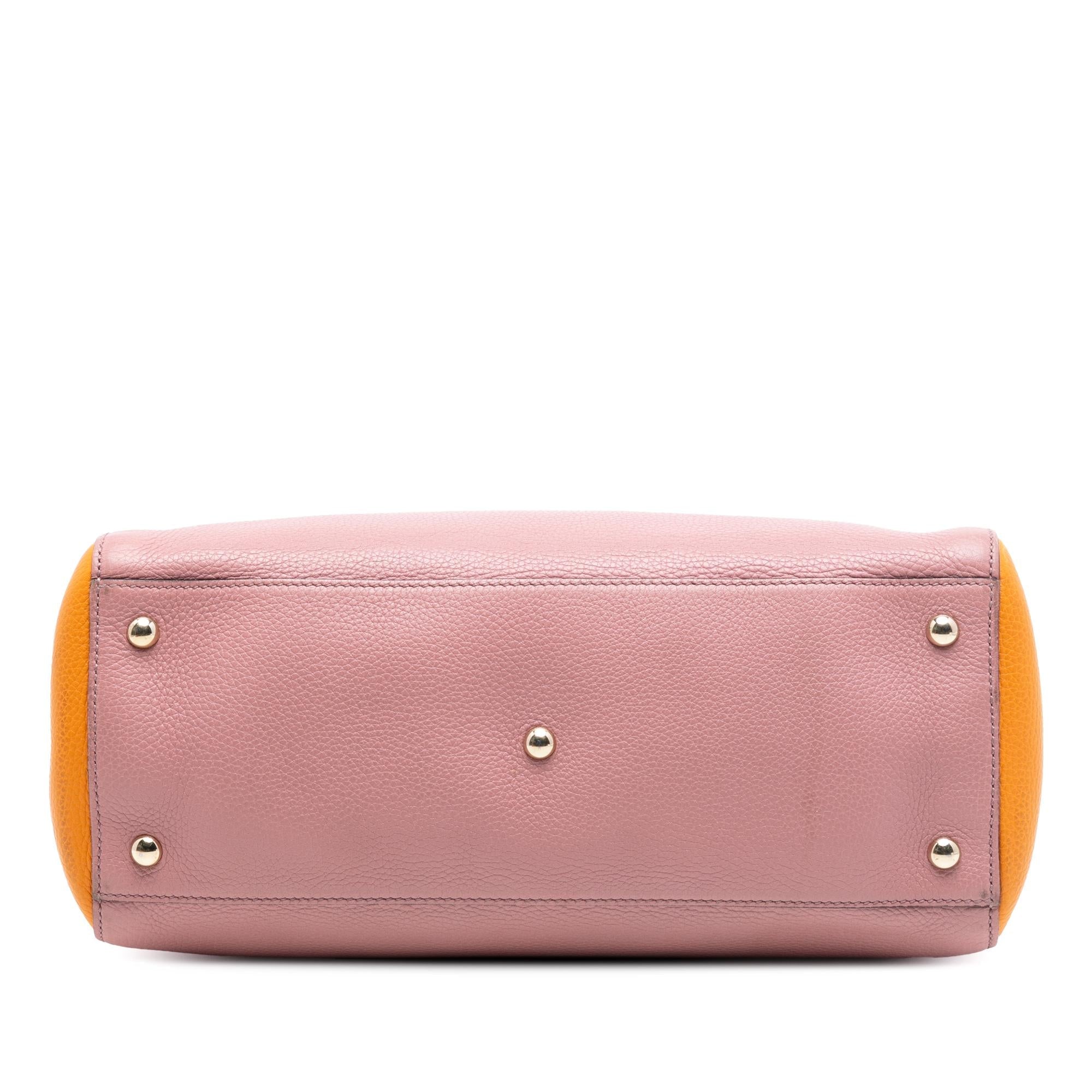 Gucci Medium Bicolor Calfskin Bamboo Shopper Satchel