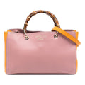 Gucci Medium Bicolor Calfskin Bamboo Shopper Satchel