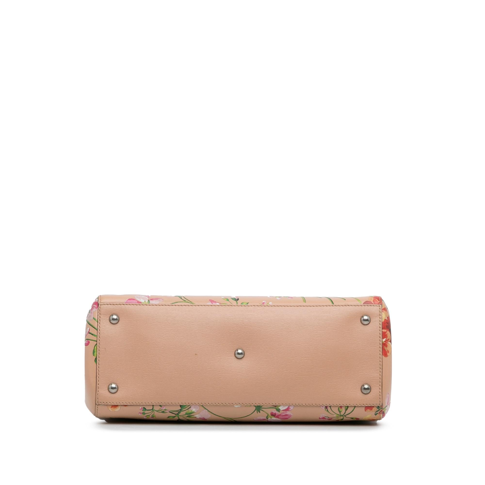 Gucci Medium Blooms Bamboo Shopper (SHG-7mrClL)