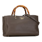 Gucci Medium Calfskin Bamboo Shopper Satchel (SHG-N0vdQS)