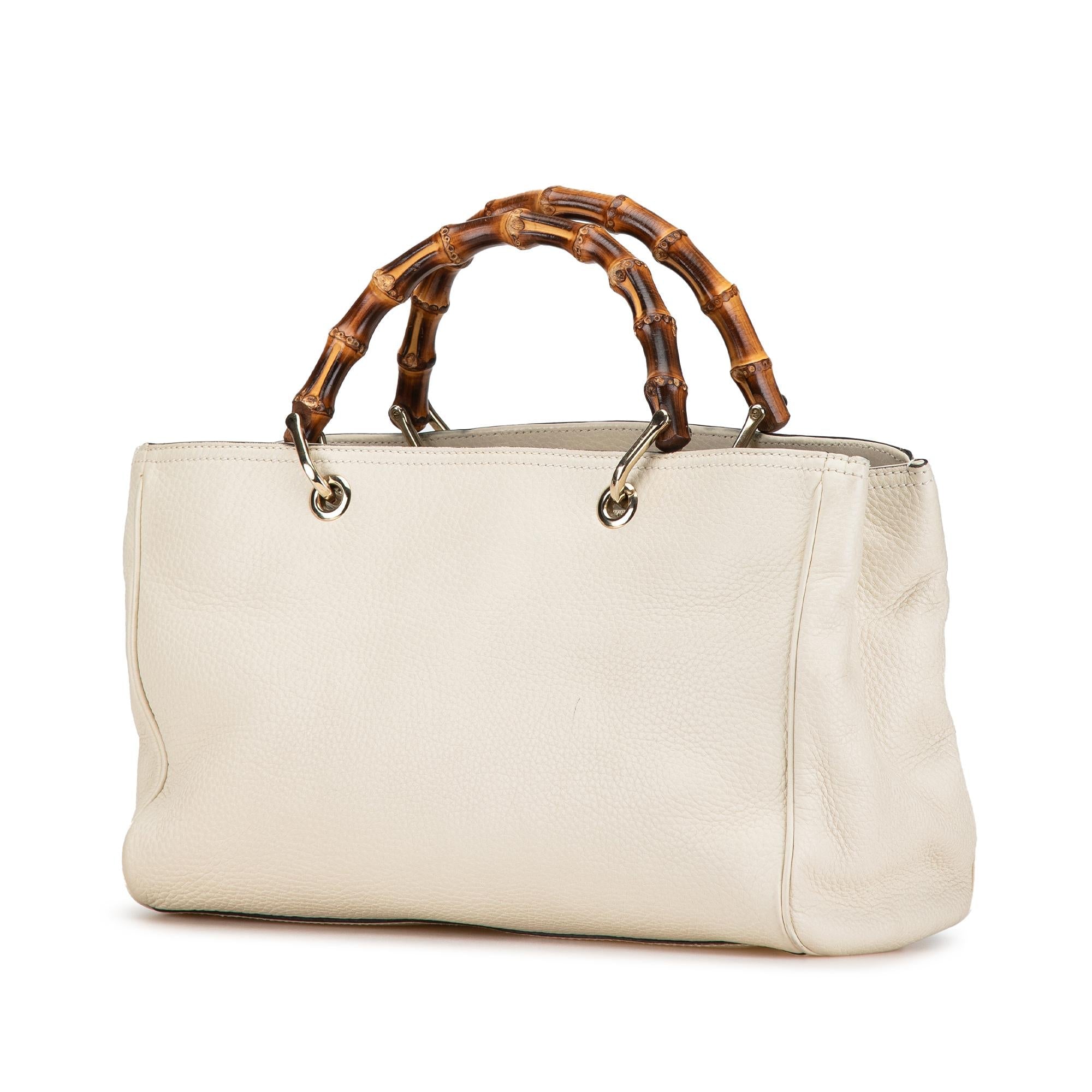 Gucci Medium Calfskin Bamboo Shopper Satchel (SHG-W4g9o3)