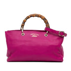 Gucci Medium Calfskin Bamboo Shopper Satchel