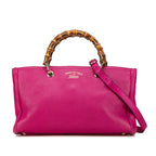 Gucci Medium Calfskin Bamboo Shopper Satchel