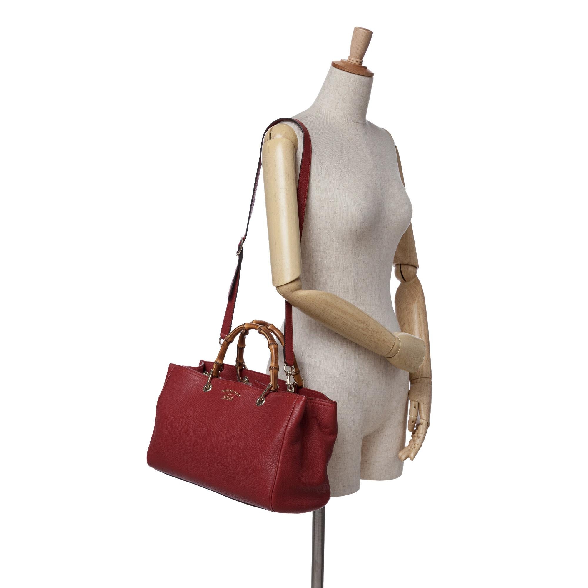 Gucci Medium Calfskin Bamboo Shopper Satchel