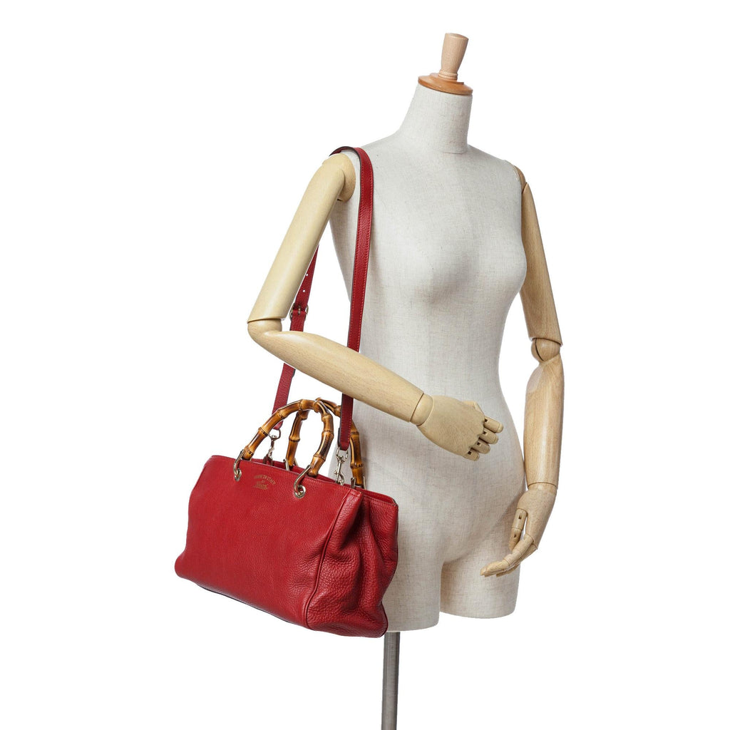 Gucci Medium Calfskin Bamboo Shopper Satchel