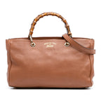 Gucci Medium Calfskin Bamboo Shopper Satchel
