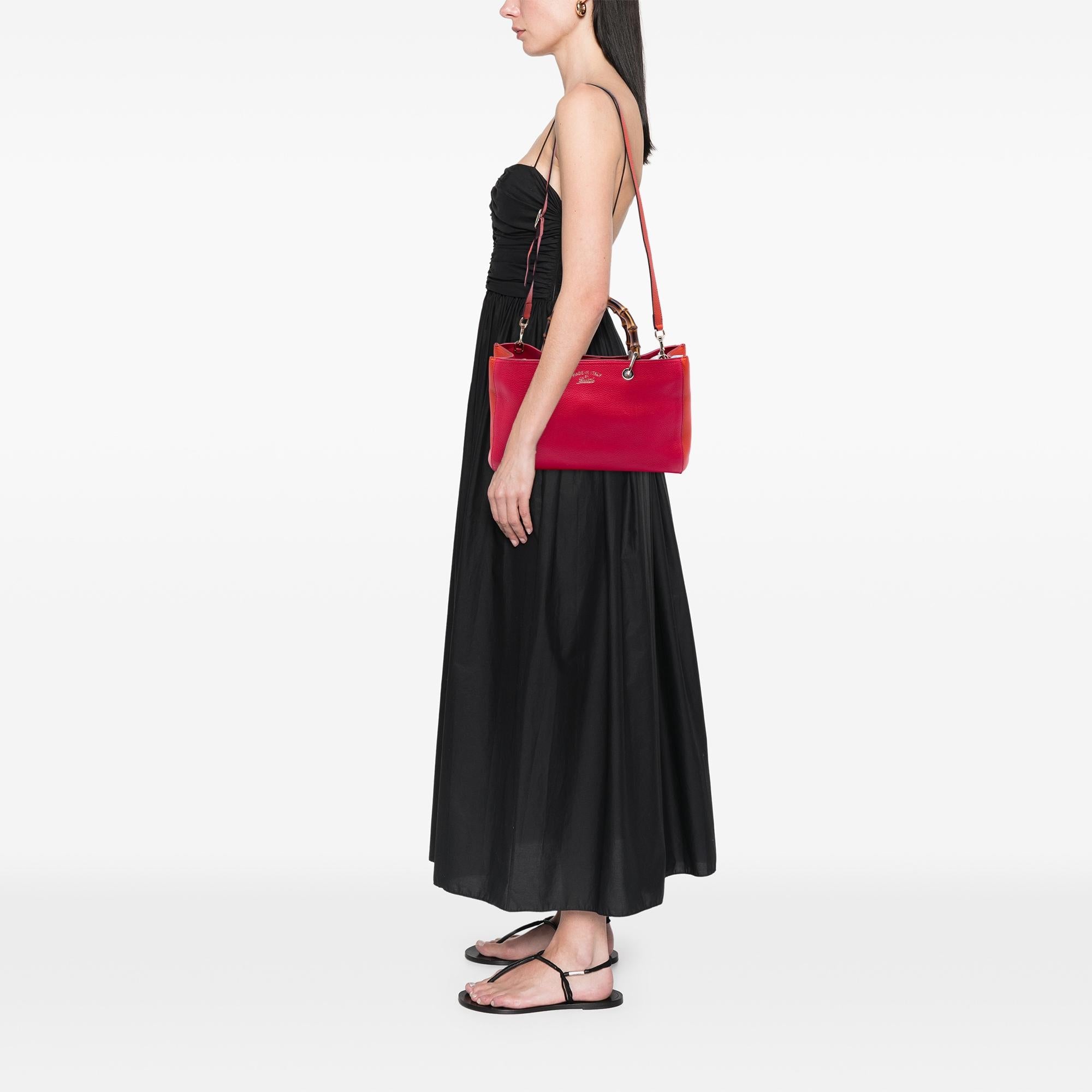 Gucci Medium Calfskin Bamboo Shopper Satchel