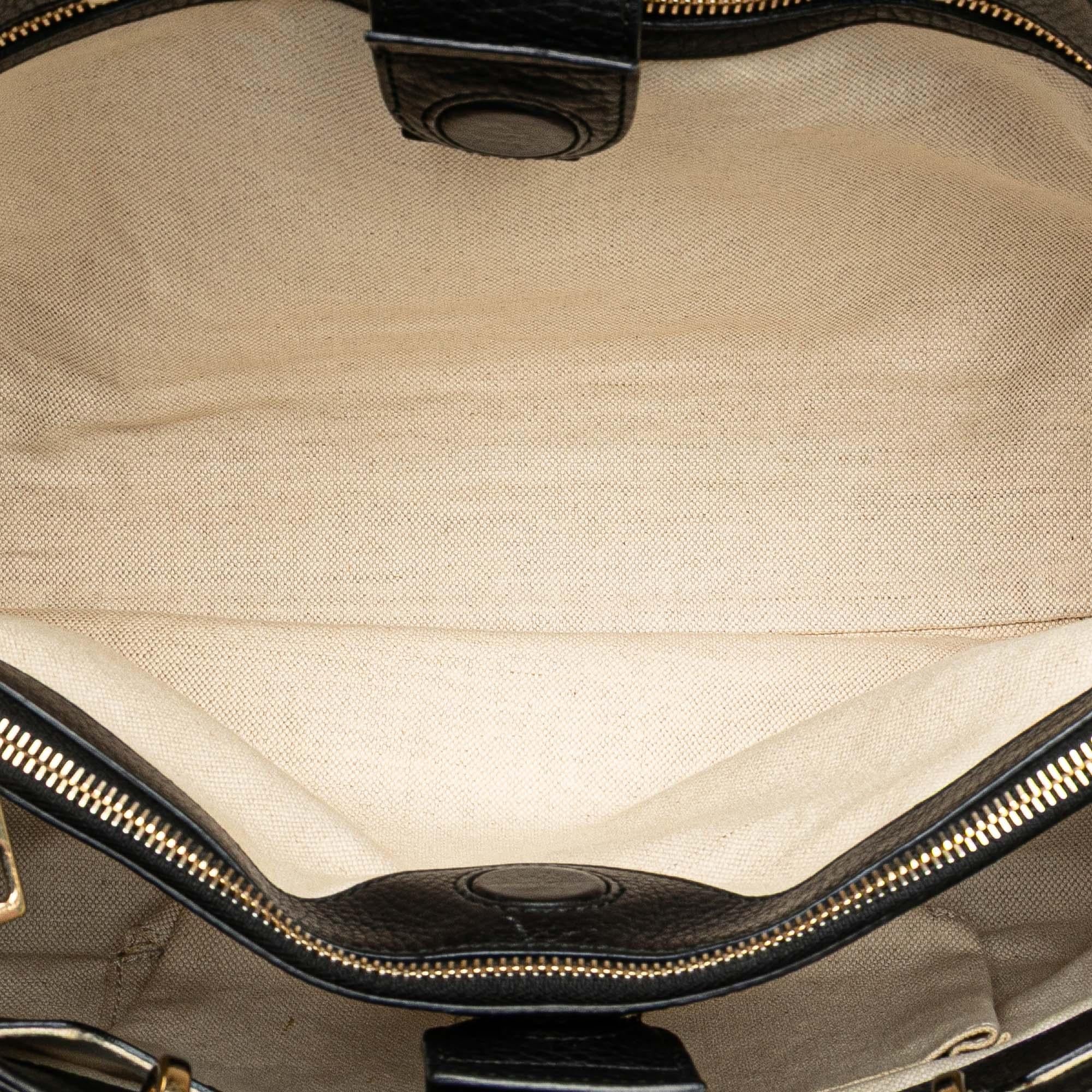 Gucci Medium Canvas Bamboo Shopper Flora Knight Satchel