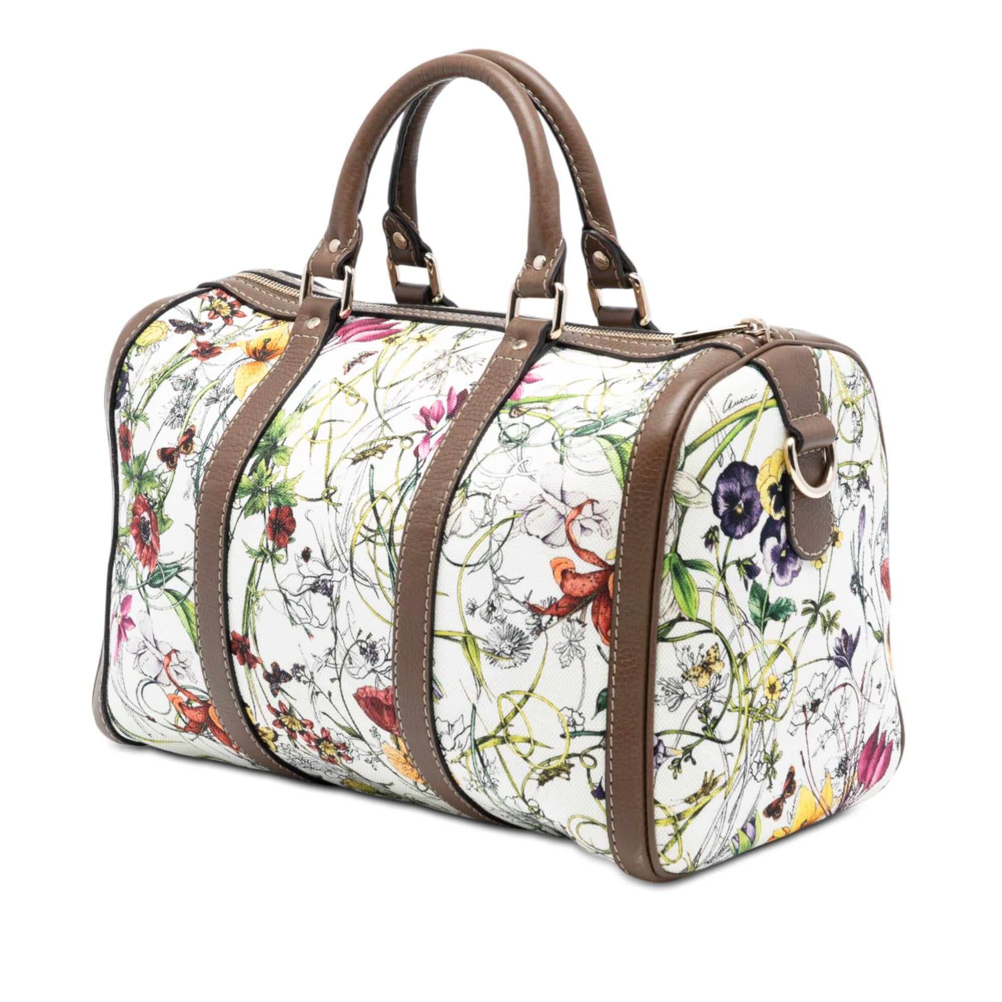 Gucci Medium Canvas Flora Joy Boston Bag