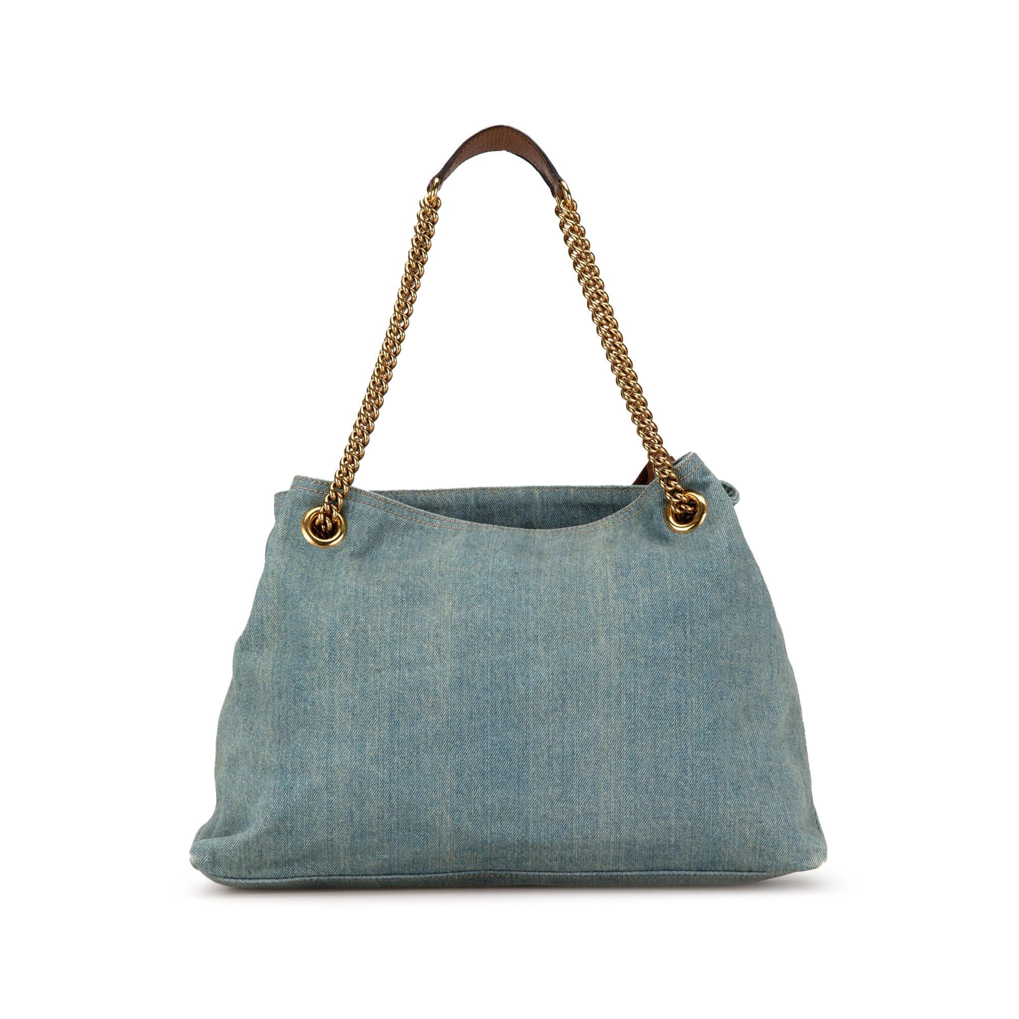 Gucci Medium Denim Soho Chain Tote (SHG-HWzqzR)