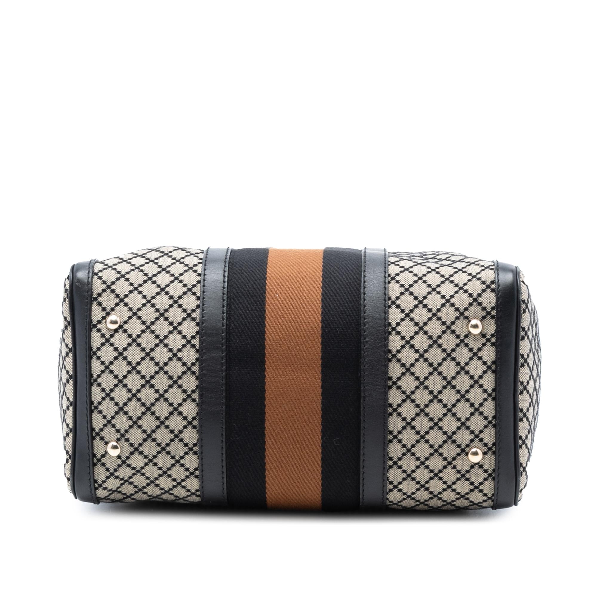 Gucci Medium Diamante Canvas Web Joy Boston Bag