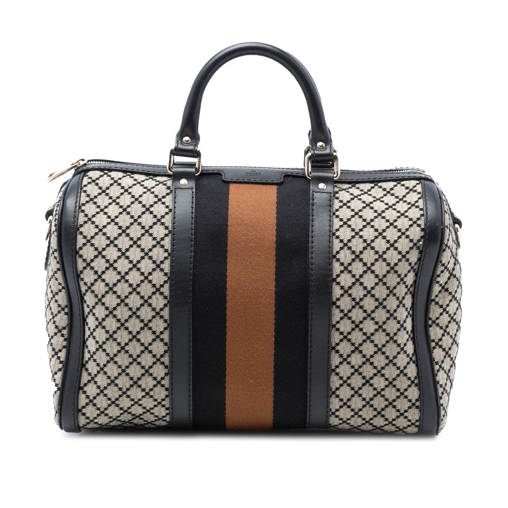 Gucci Medium Diamante Canvas Web Joy Boston Bag