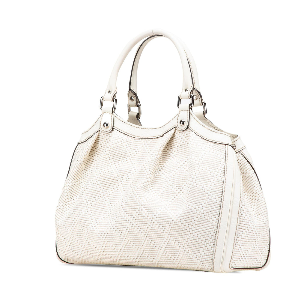 Gucci Medium Diamante Raffia Sukey Tote